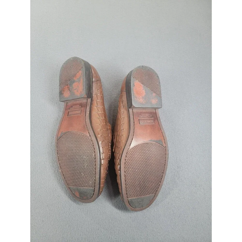 Nunn Bush‎ Shoes Mens Size 10M Brown Leather Loafers Woven Tassel Slip On Dress